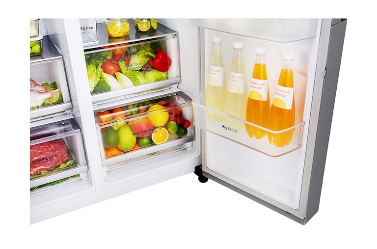 LG A+ Energy Rated Smart Refrigerator with Door-in-Door™ and Non Plumbed Water, GSJ961NSBV